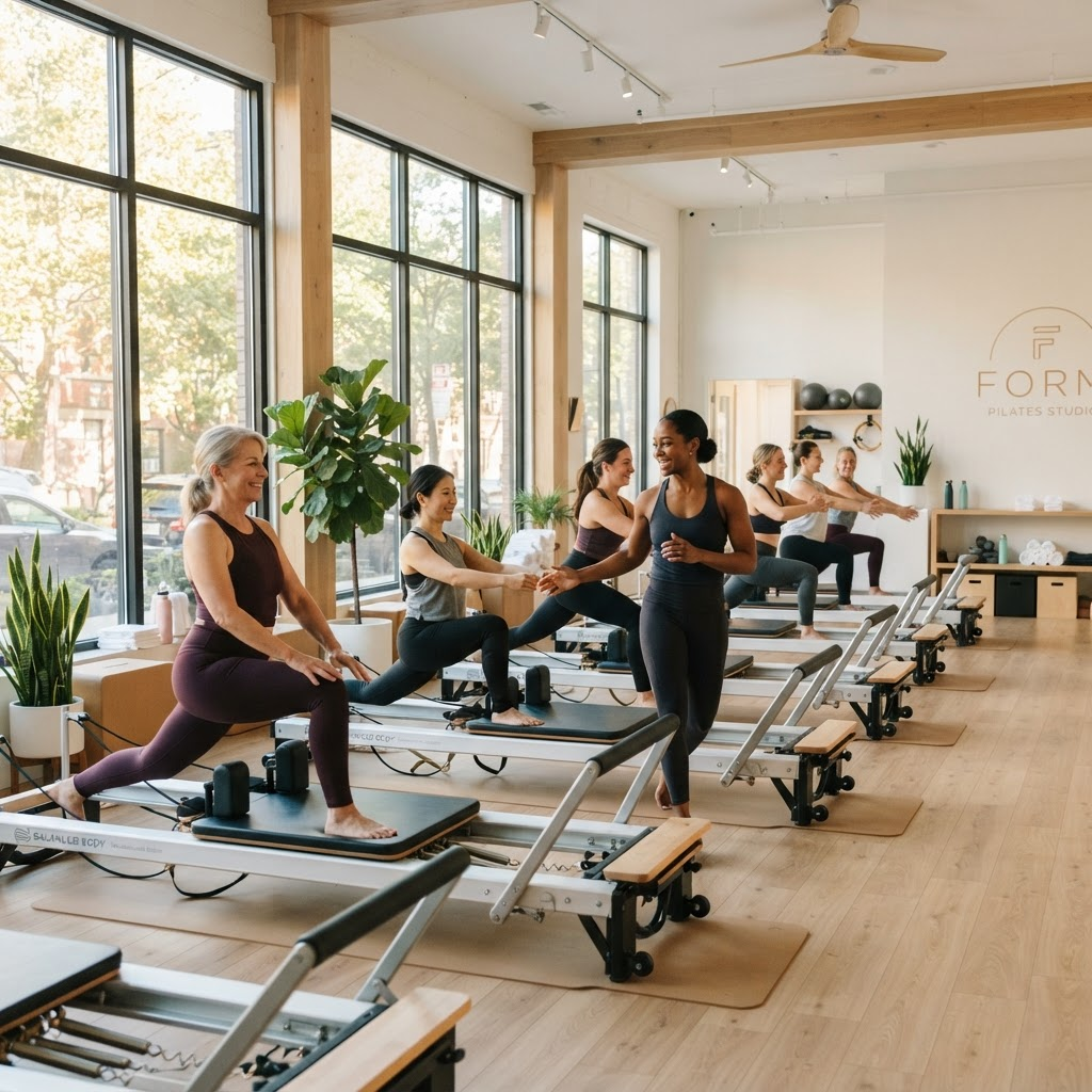Weekly class schedule with pilates instructors
